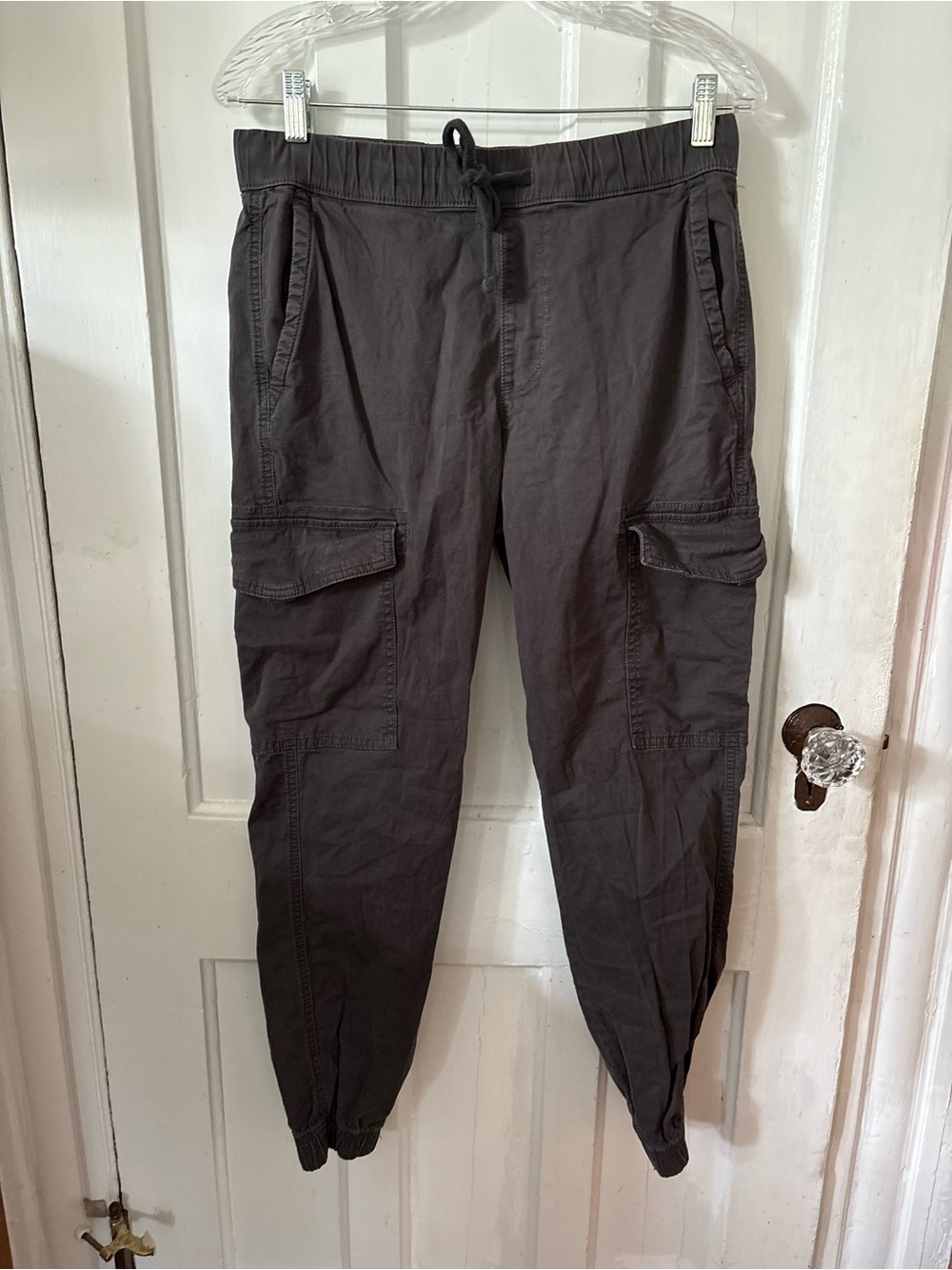 Sonoma Dark Gray Cargo Joggers with Drawstring Waist
